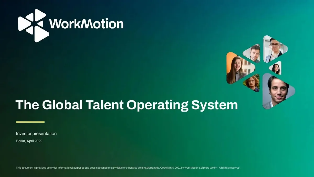 Check out the 16-slide pitch deck an ex-Uber GM used to raise $50 million for his HR platform WorkMotion · slide 1