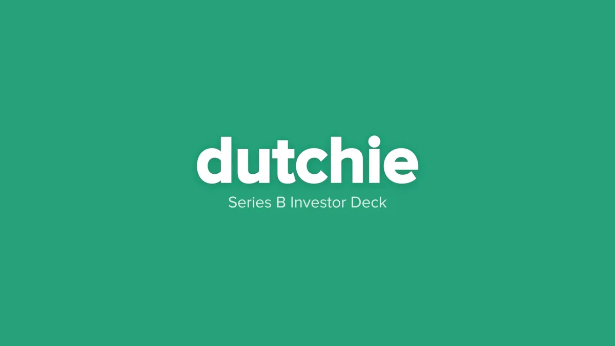 Cannabis startup Dutchie raised $35 million from Josh Kushner's Thrive Capital and Starbucks founder Howard Schultz. Here's an exclusive look at the pitch deck it used to close the round. · slide 1