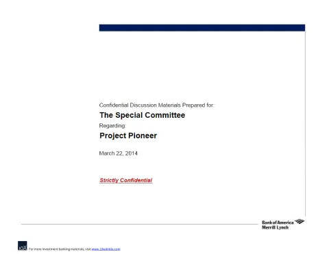 Bank of America | Investment Banking Pitch Book | 21 slides