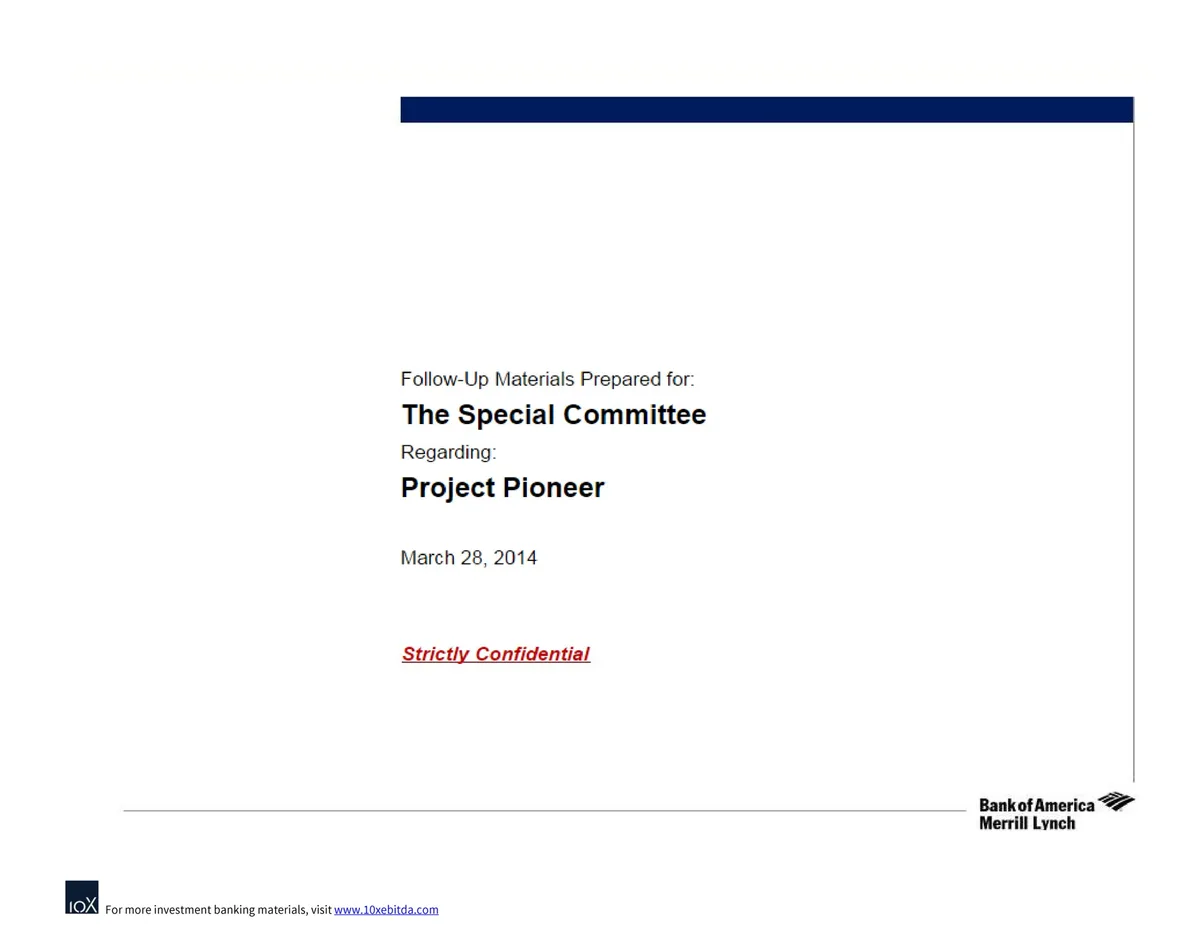 Bank of America | Investment Banking Pitch Book | 7 slides · slide 1
