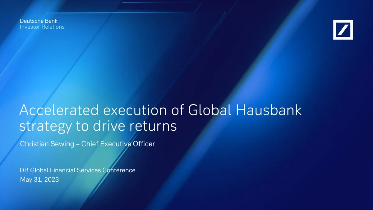 Deutsche Bank | Investor Presentation Deck | 18 slides · slide 1