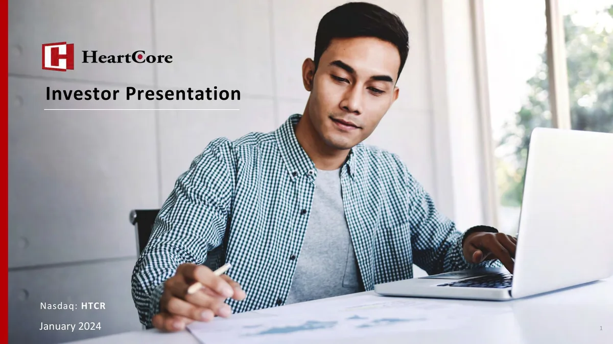 HeartCore Enterprises | Investor Presentation Deck | 17 slides · slide 1