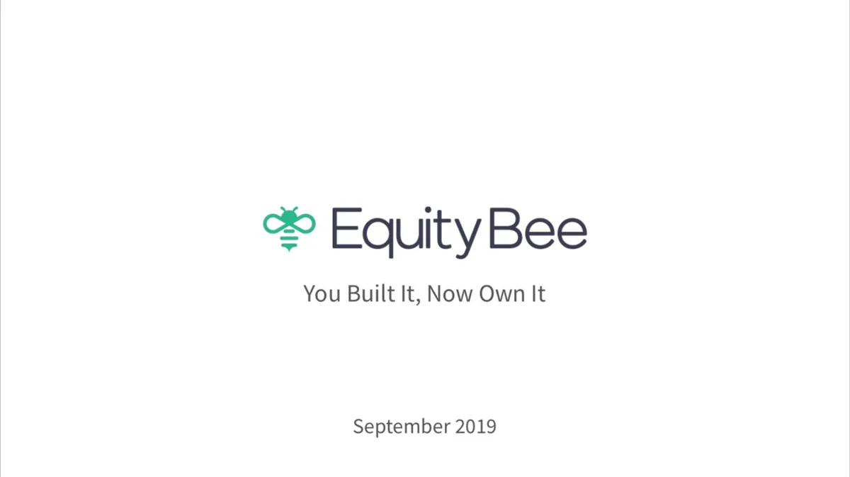 EquityBee's 36-year-old CEO saw friends and colleagues lose access to their stock options. He launched a startup to help them and used this pitch deck to raise $6.6 million. · slide 1