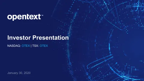 OpenText | Investor Presentation Deck | 34 slides