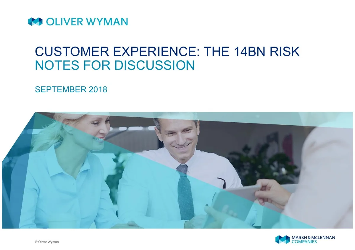 Customer Experience: The 14BN Risk Noted for Discussion · slide 1