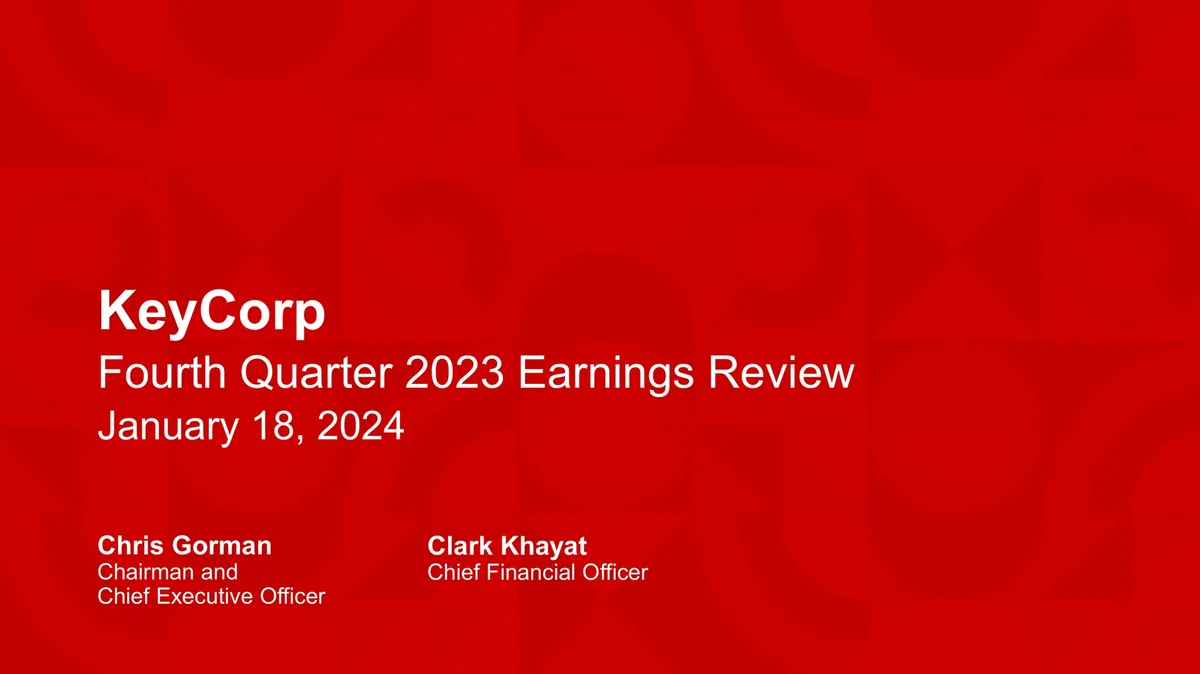 KeyCorp | Results Presentation Deck | 30 slides · slide 1