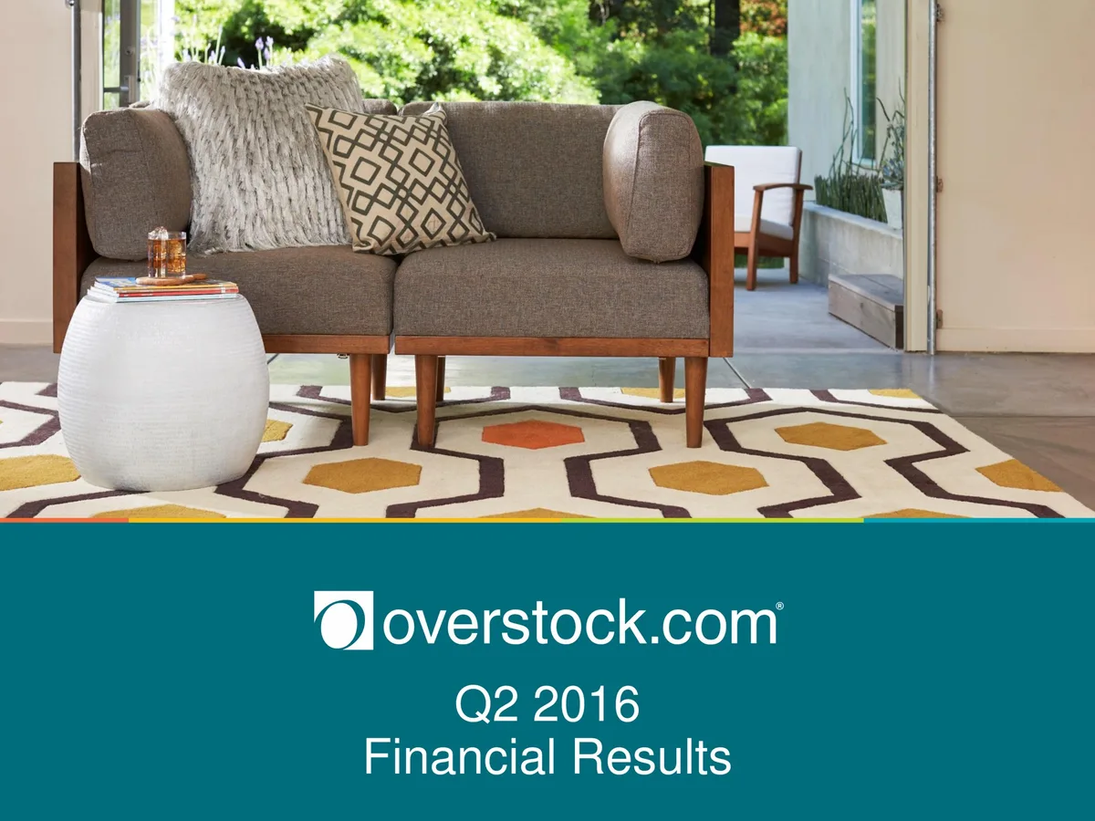 Overstock | Results Presentation Deck | 15 slides · slide 1