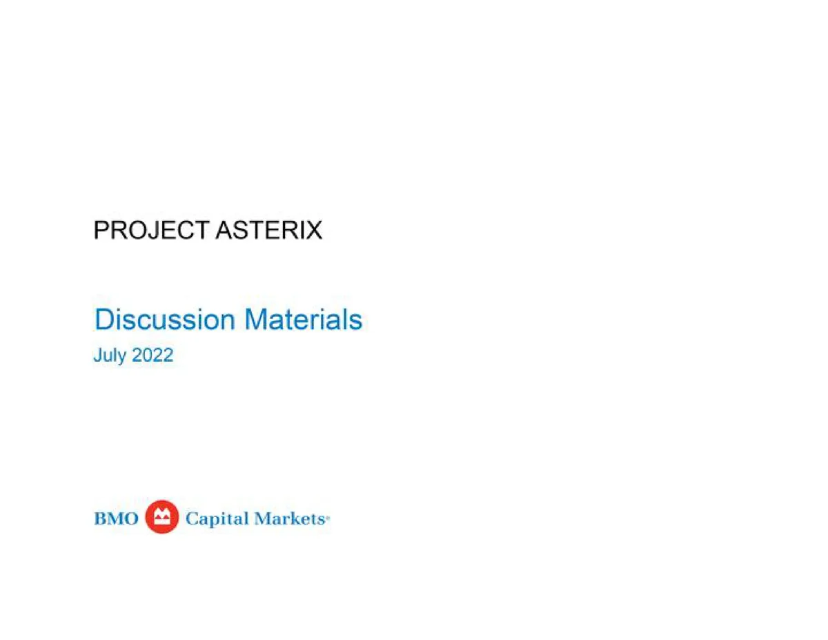 BMO Capital Markets | Investment Banking Pitch Book | 8 slides · slide 1