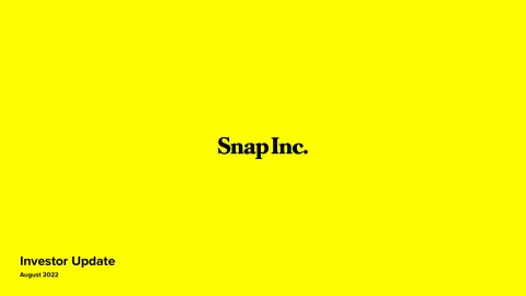Snap Inc | Investor Presentation Deck | 21 slides