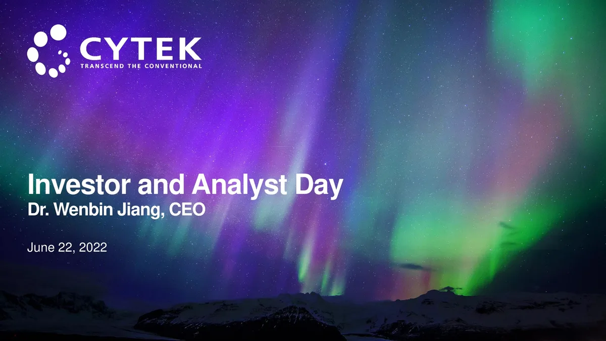 Cytek | Investor Day Presentation Deck | 124 slides · slide 1