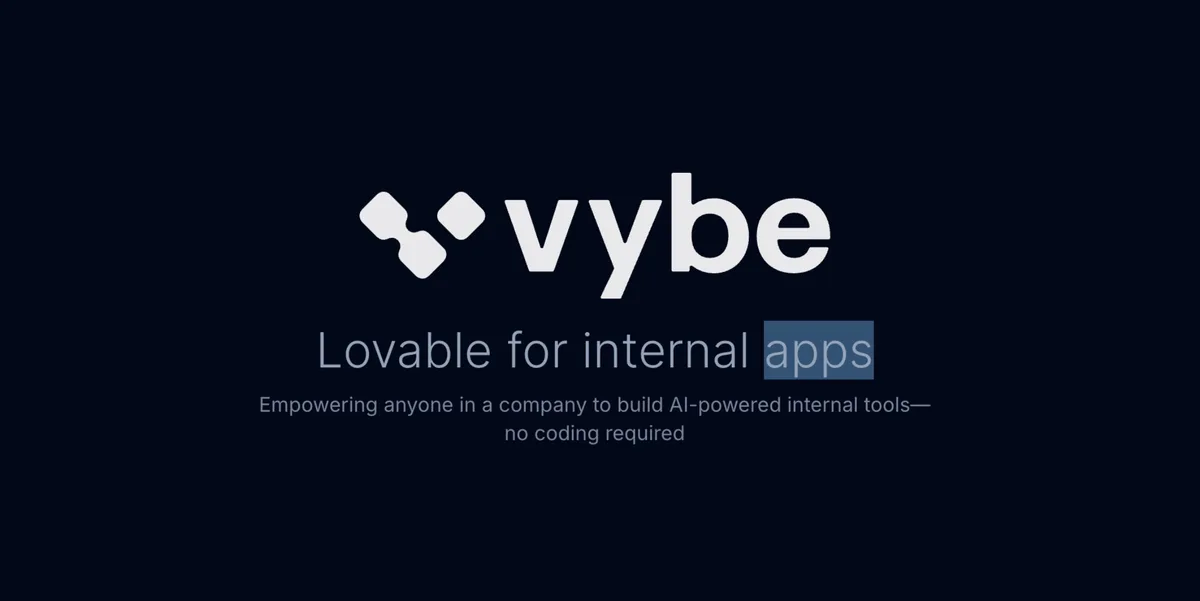 Pitch deck: Vybe raises $10M to expand vibe coding to corporate world · slide 1