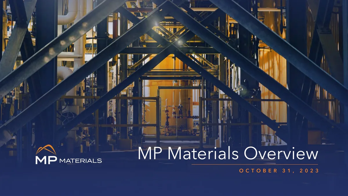 MP Materials | Investor Presentation Deck | 17 slides · slide 1