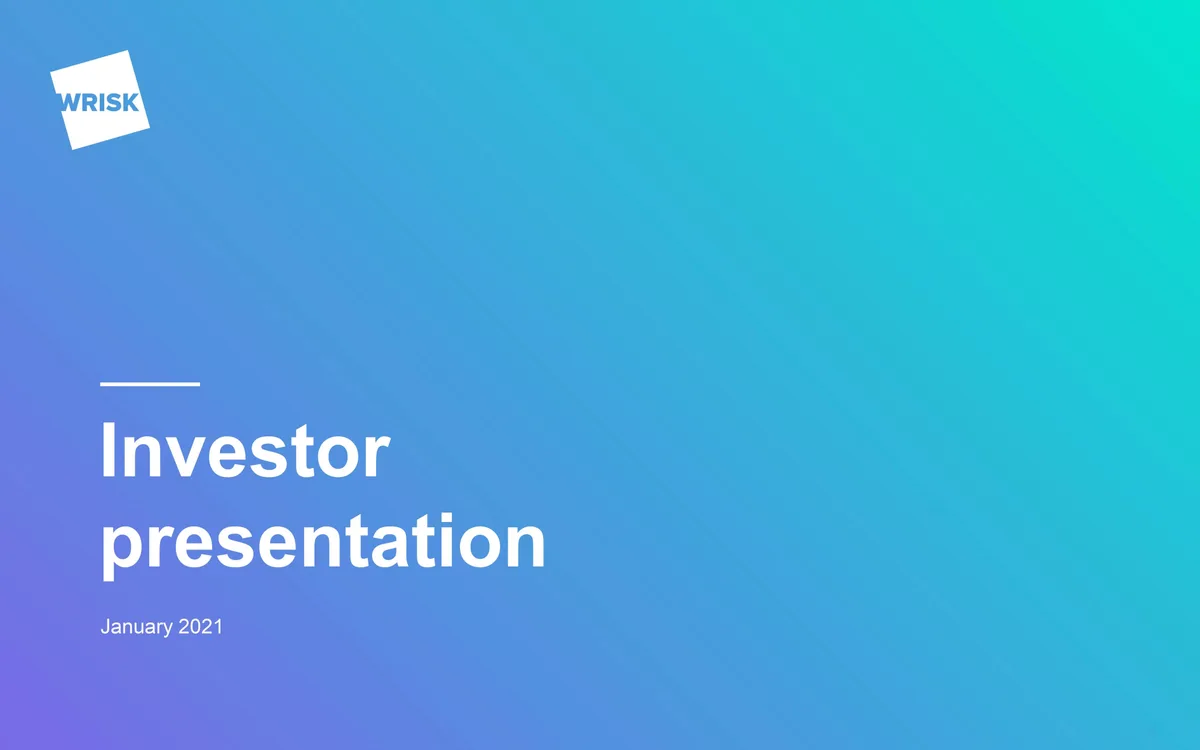 Europe's insurance startups are raising record funding. Here's an exclusive look at the pitch deck pay-as-you-drive startup Wrisk used to raise its $6.5 million Series A. · slide 1