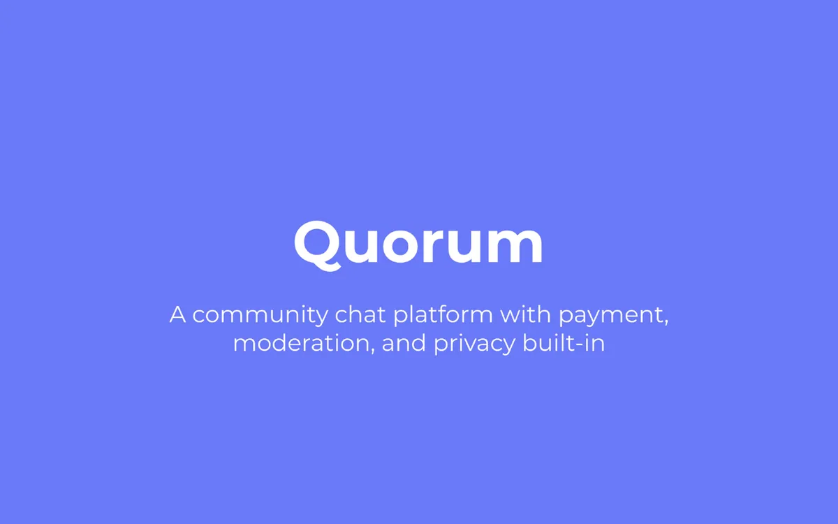 Pitch deck: Chat app Quorum raises $2 million · slide 1