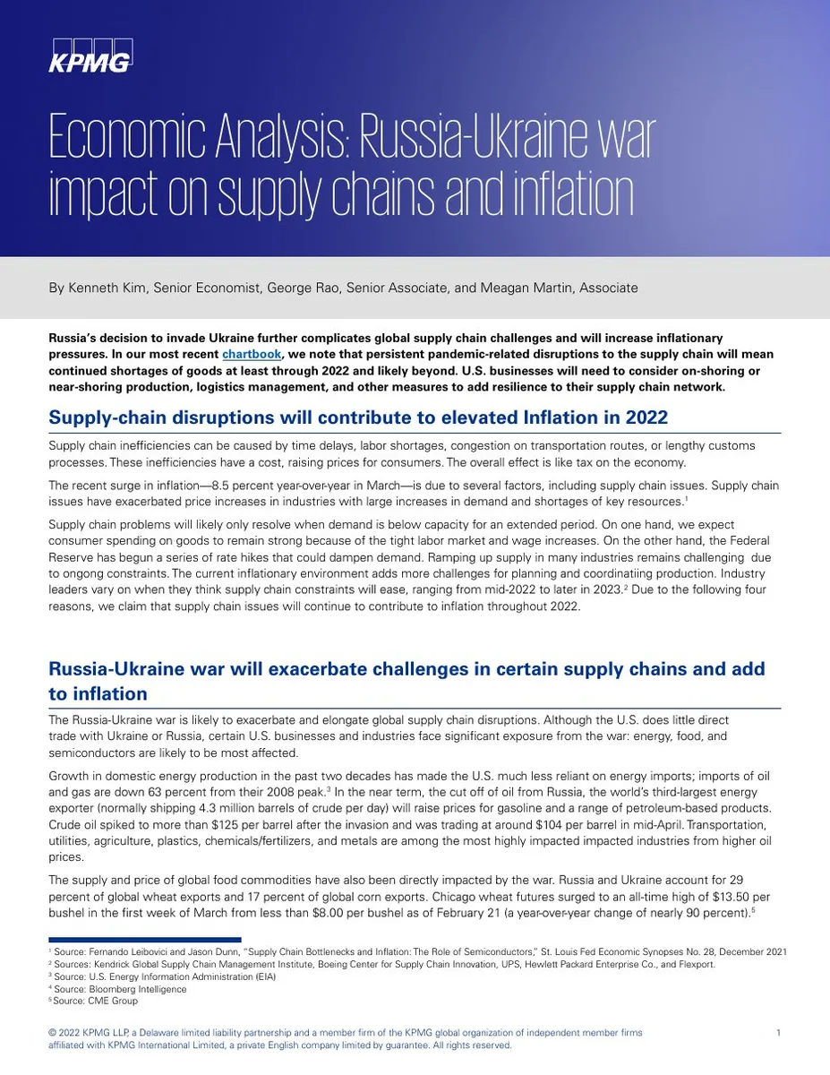This is a cover/summary page for a report, containing high-level analysis and citations.