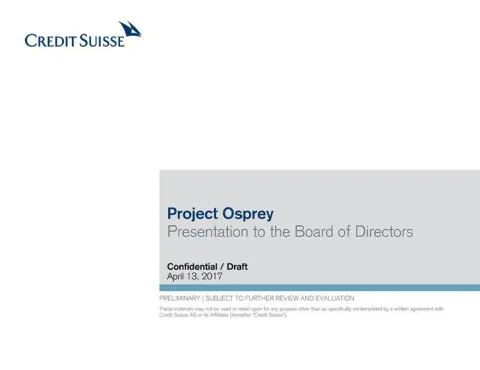 Credit Suisse | Investment Banking Pitch Book | 22 slides