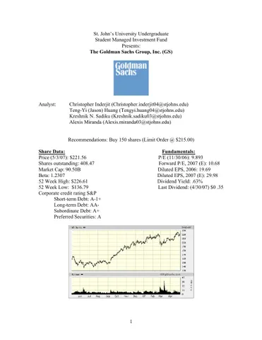 why invest in goldman sachs