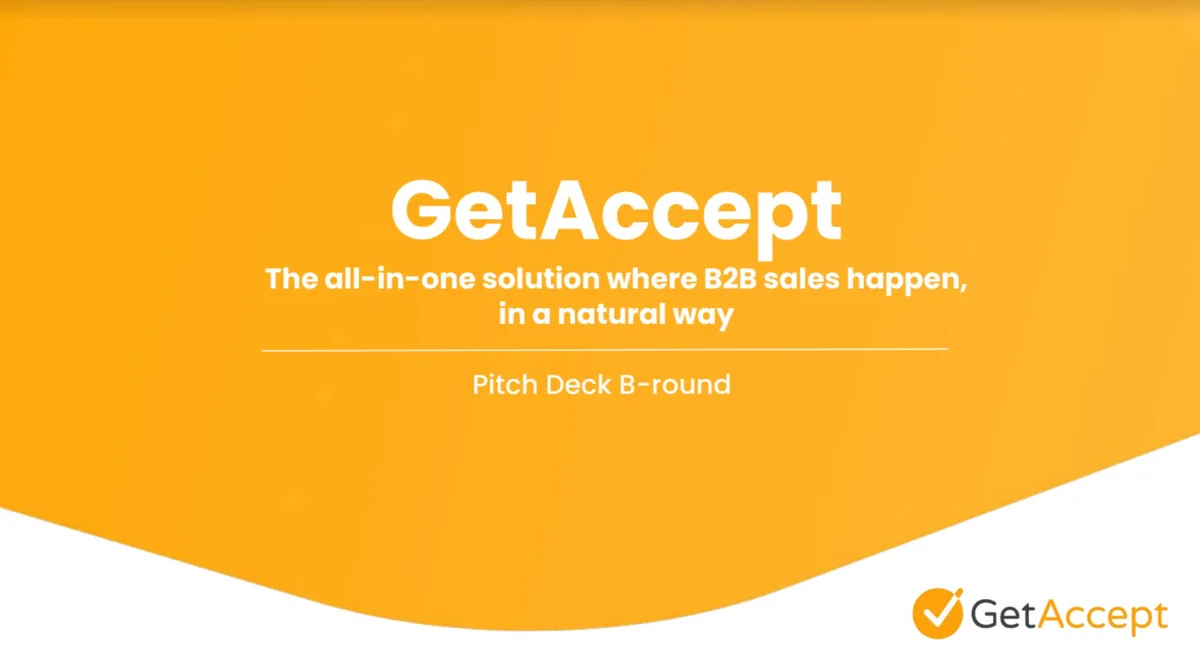 Check out the pitch deck GetAccept used to nab $20 million from investors including Linkedin backer Bessemer · slide 1