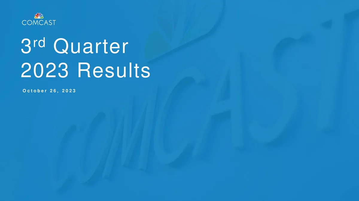 Comcast | Results Presentation Deck | 16 slides · slide 1