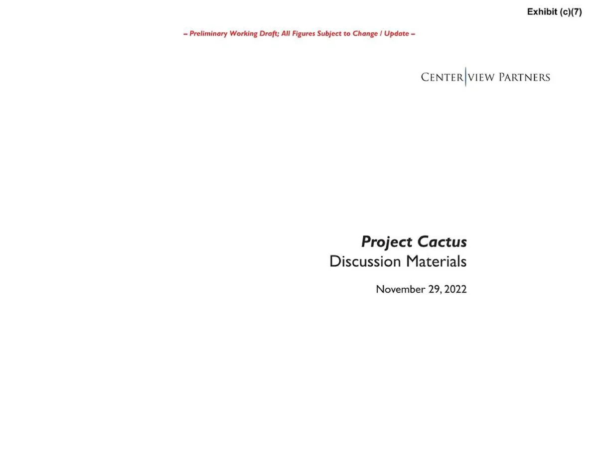 Centerview Partners | Investment Banking Pitch Book | 5 slides · slide 1
