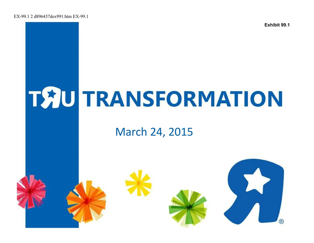 Includes the Toys 'R' Us logo and stylized pom-pom graphics.