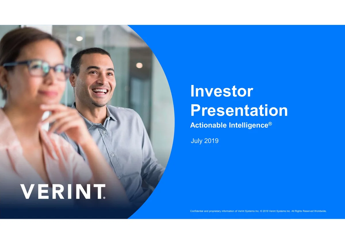 Verint | SPAC Presentation Deck | 57 slides · slide 1