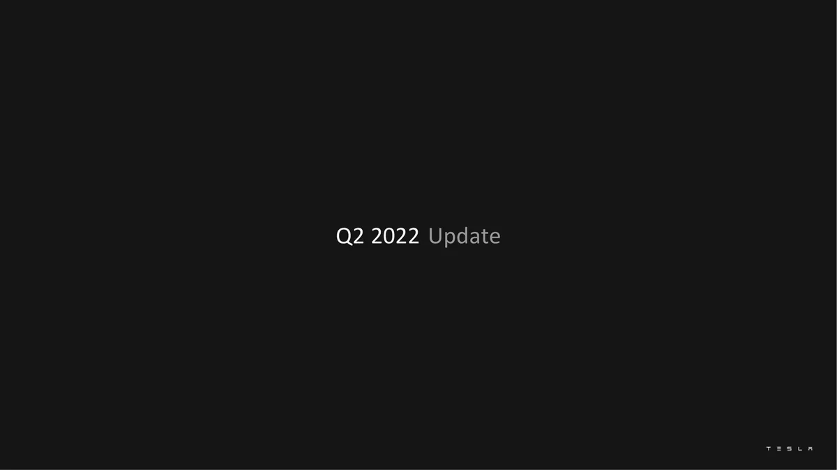 Tesla | Results Presentation Deck | 30 slides · slide 1