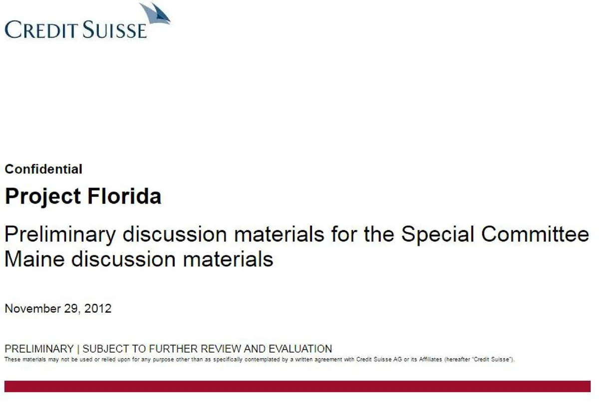 Credit Suisse | Investment Banking Pitch Book | 28 slides · slide 1