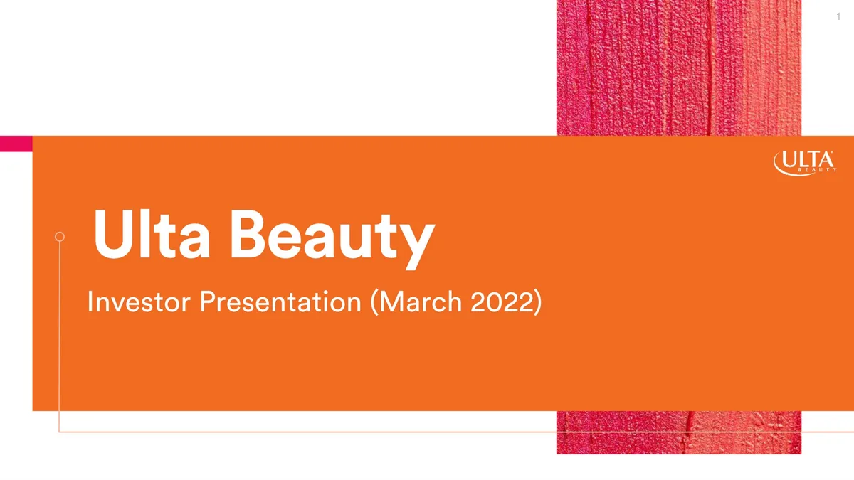 Ulta Beauty | Investor Presentation Deck | 32 slides · slide 1