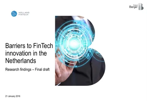 Barriers to FinTech innovation in the Netherlands