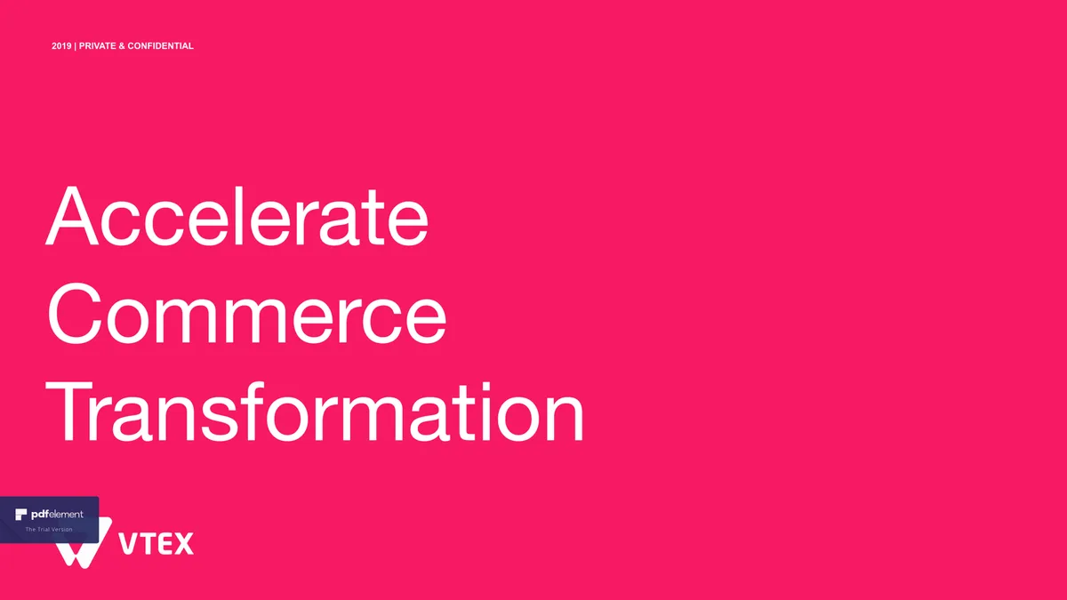 Check out the pitch deck the e-commerce company VTEX used to get a $140 million funding round led by SoftBank · slide 1