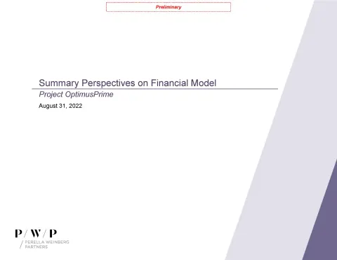 Perella Weinberg Partners | Investment Banking Pitch Book | 10 slides
