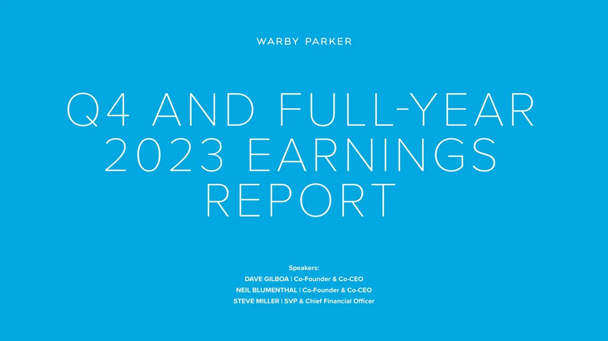 Warby Parker | Results Presentation Deck | 25 slides · slide 1