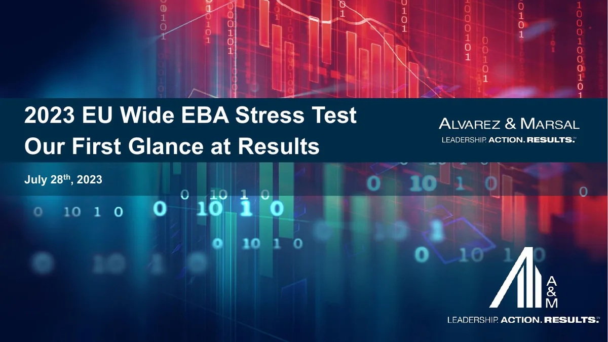 2023 EU Wide EBA Stress Test Our First Glance at Results · slide 1