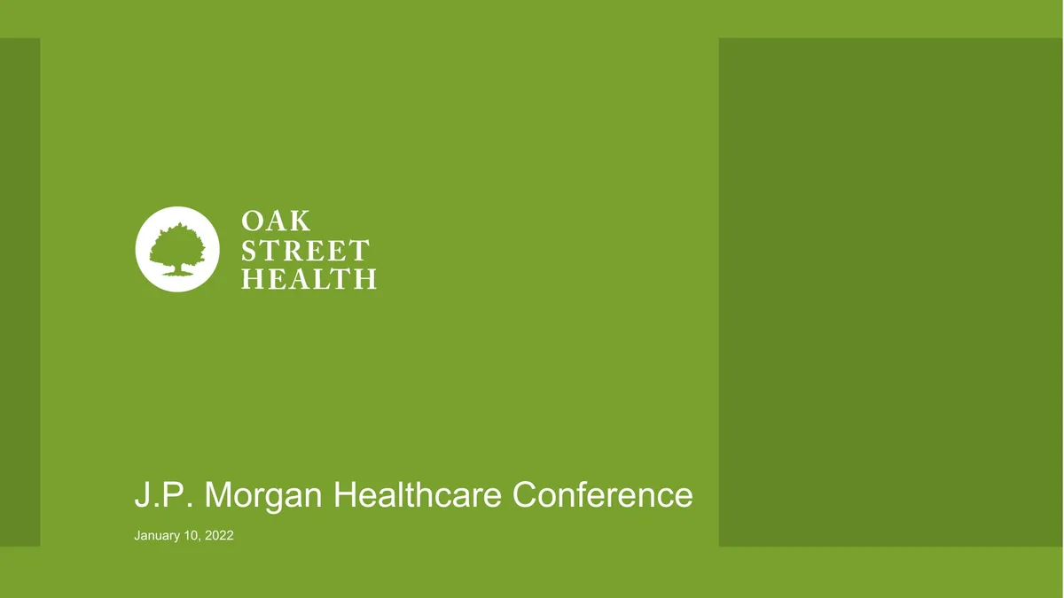 Oak Street Health | Investor Conference Presentation Deck | 19 slides · slide 1