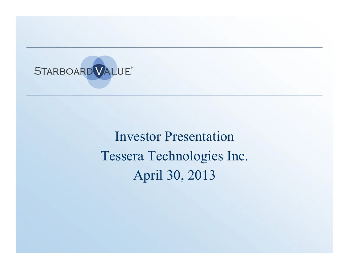 Tessera Technologies Inc. (TSRA) · slide 1