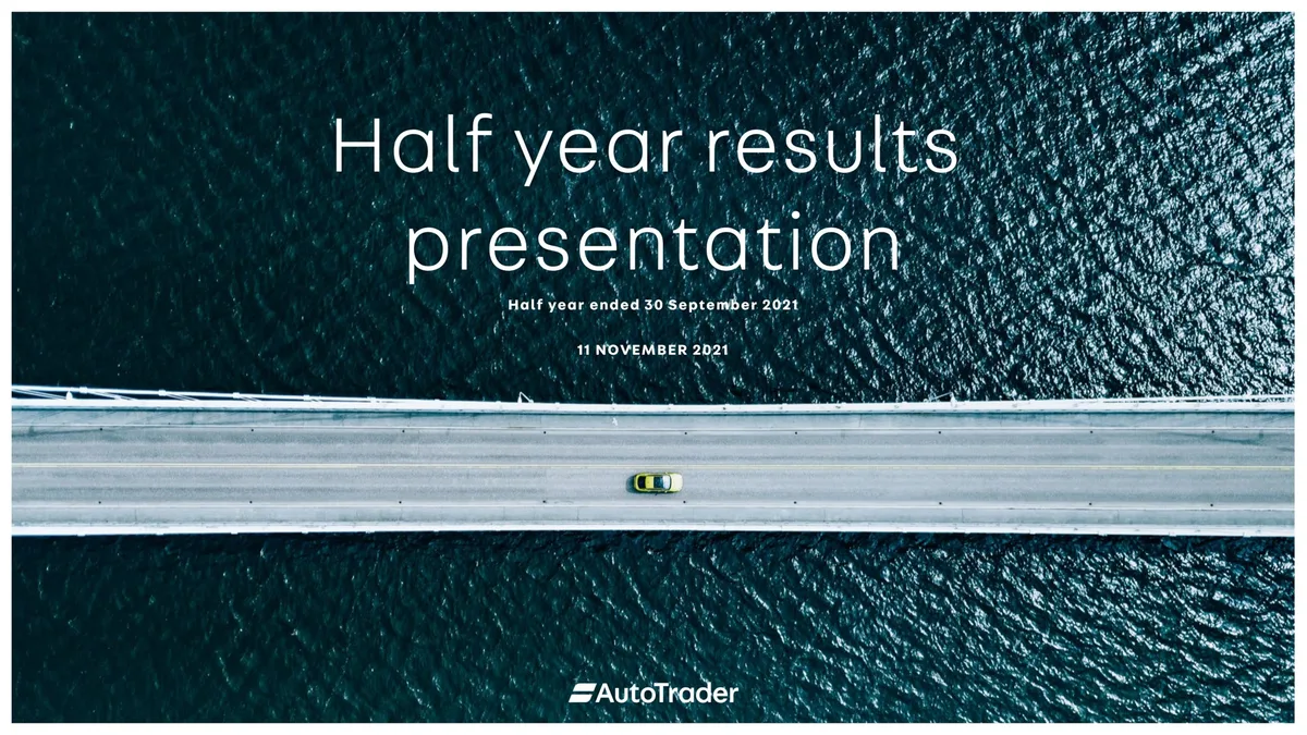 Auto Trader Group | Results Presentation Deck | 32 slides · slide 1
