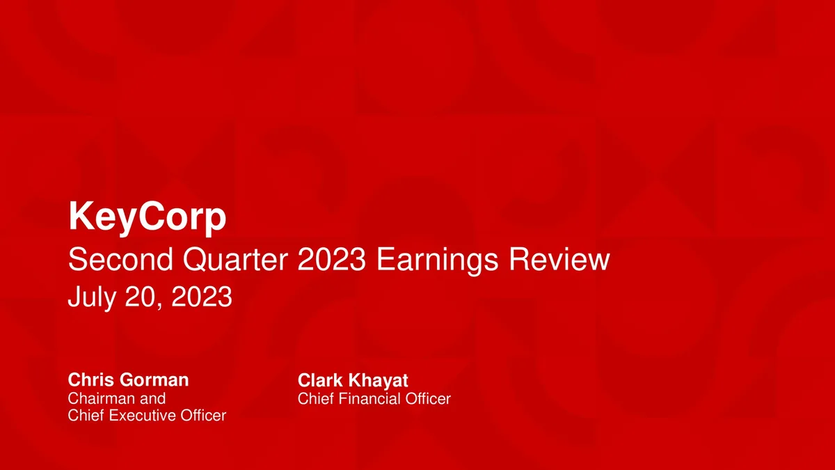 KeyCorp | Results Presentation Deck | 25 slides · slide 1