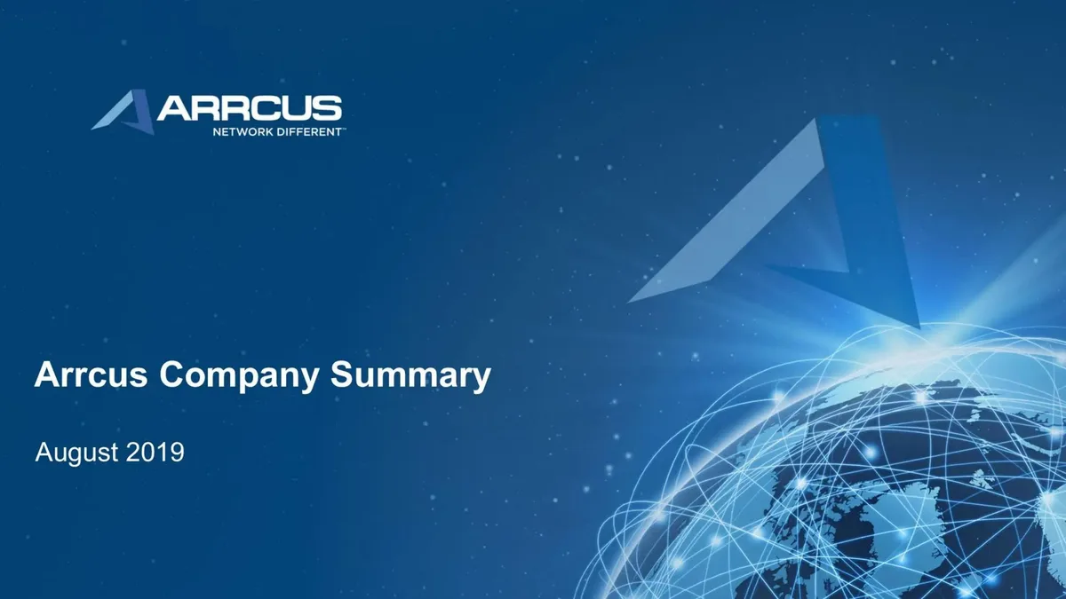 Here's the pitch deck that Silicon Valley startup Arrcus used to raise $30 million to take on Cisco and Arista Networks · slide 1