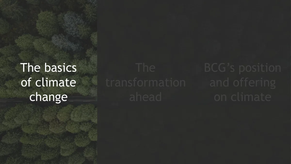 Climate Change: BCG’s Perspectives and Offerings · slide 1