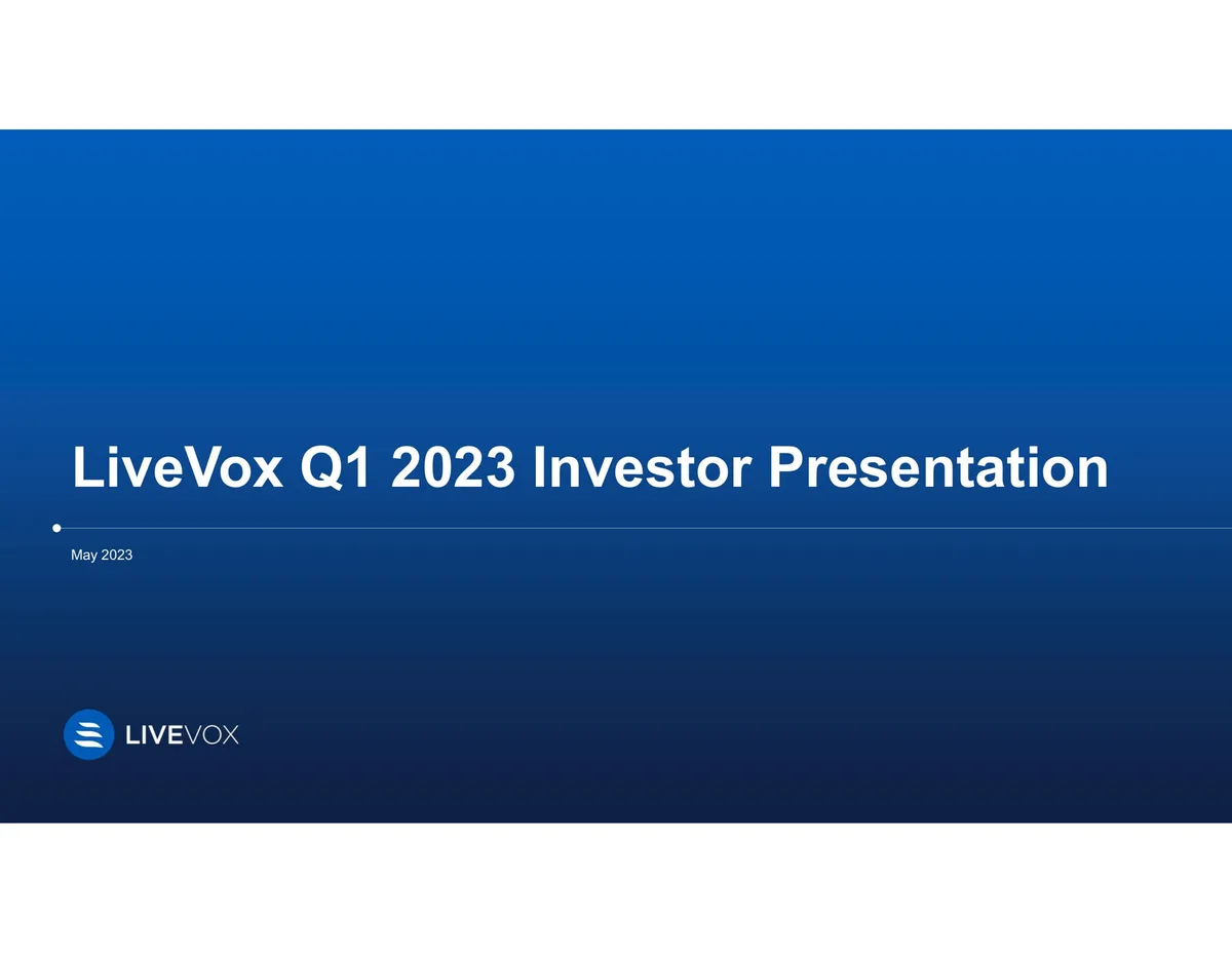 LiveVox | Results Presentation Deck | 27 slides · slide 1