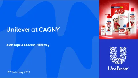 Unilever | Investor Conference Presentation Deck | 40 slides