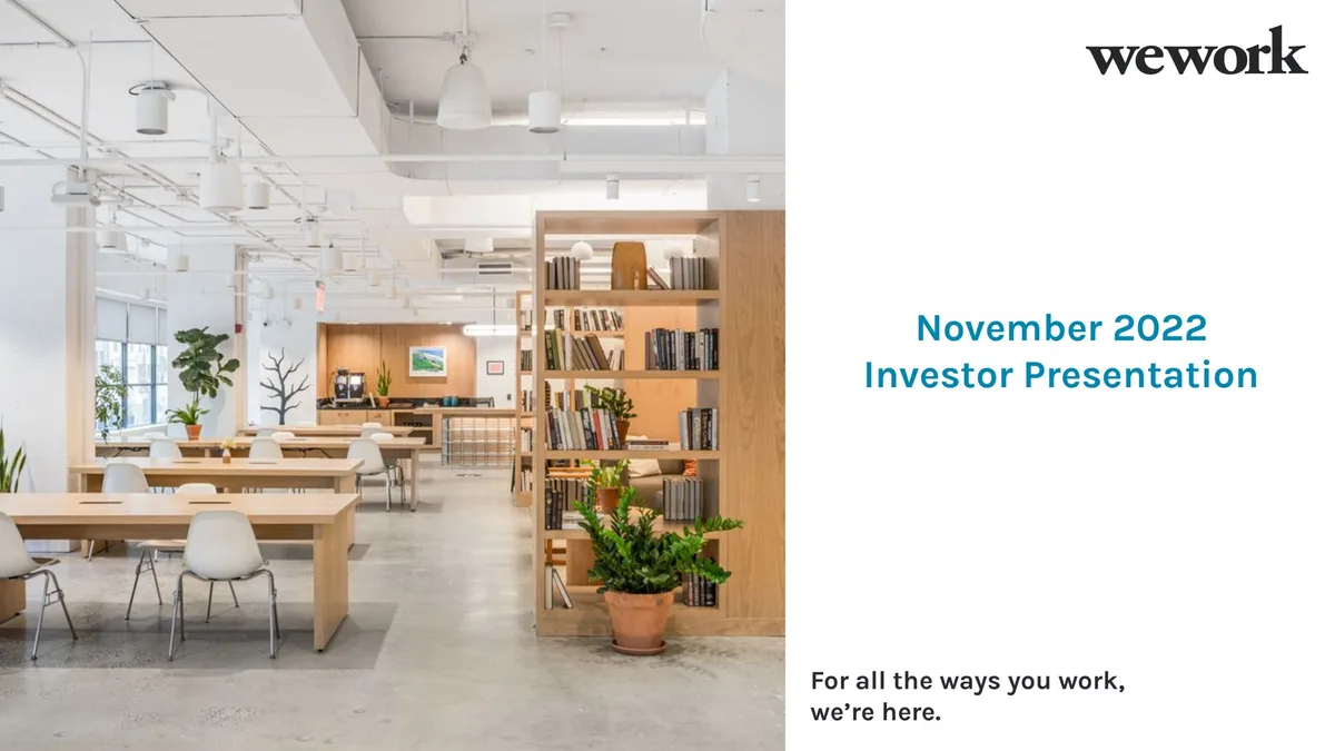 WeWork | Investor Presentation Deck | 34 slides · slide 1