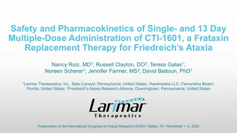 Larimar Therapeutics | Results Presentation Deck | 15 slides