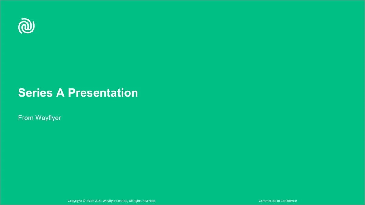 We got an exclusive look at the pitch deck VC disruptor Wayflyer used to raise $76 million from Left Lane Capital · slide 1