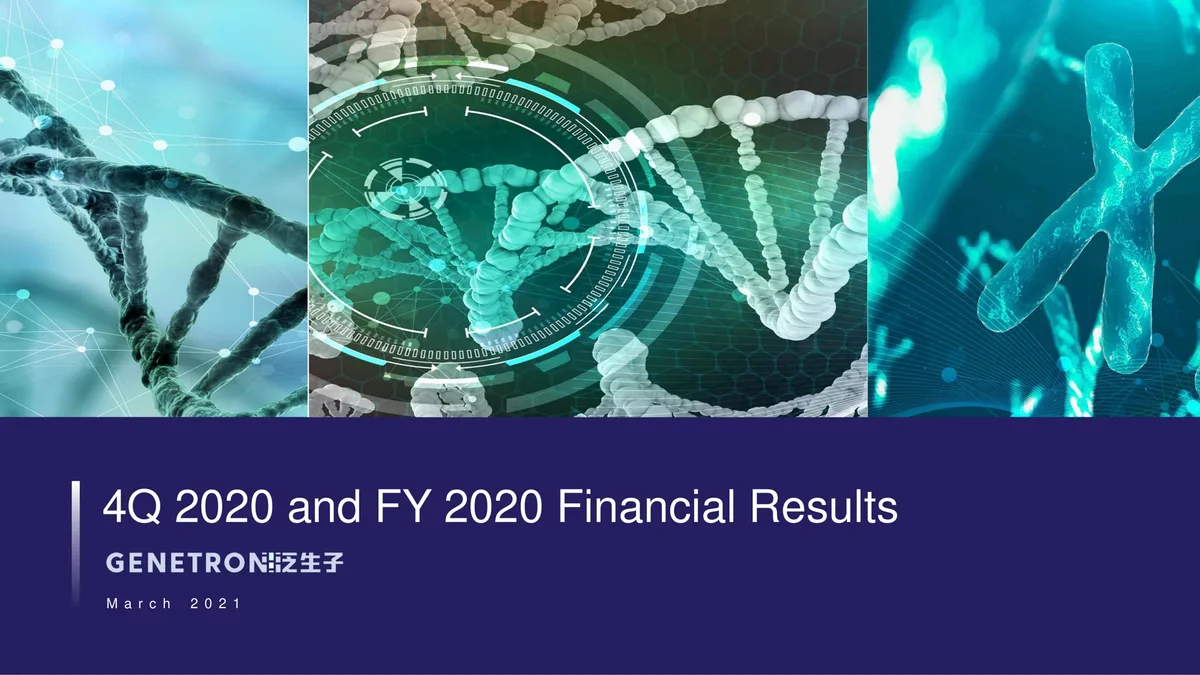 Genetron | Results Presentation Deck | 27 slides · slide 1