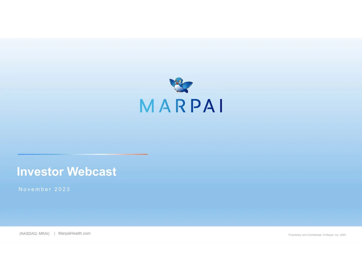 Marpai | Investor Presentation Deck | 15 slides · slide 1