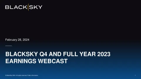 BlackSky | Results Presentation Deck | 23 slides