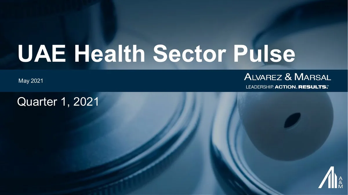 UAE Health Sector Pulse Quarter 1, 2021 · slide 1
