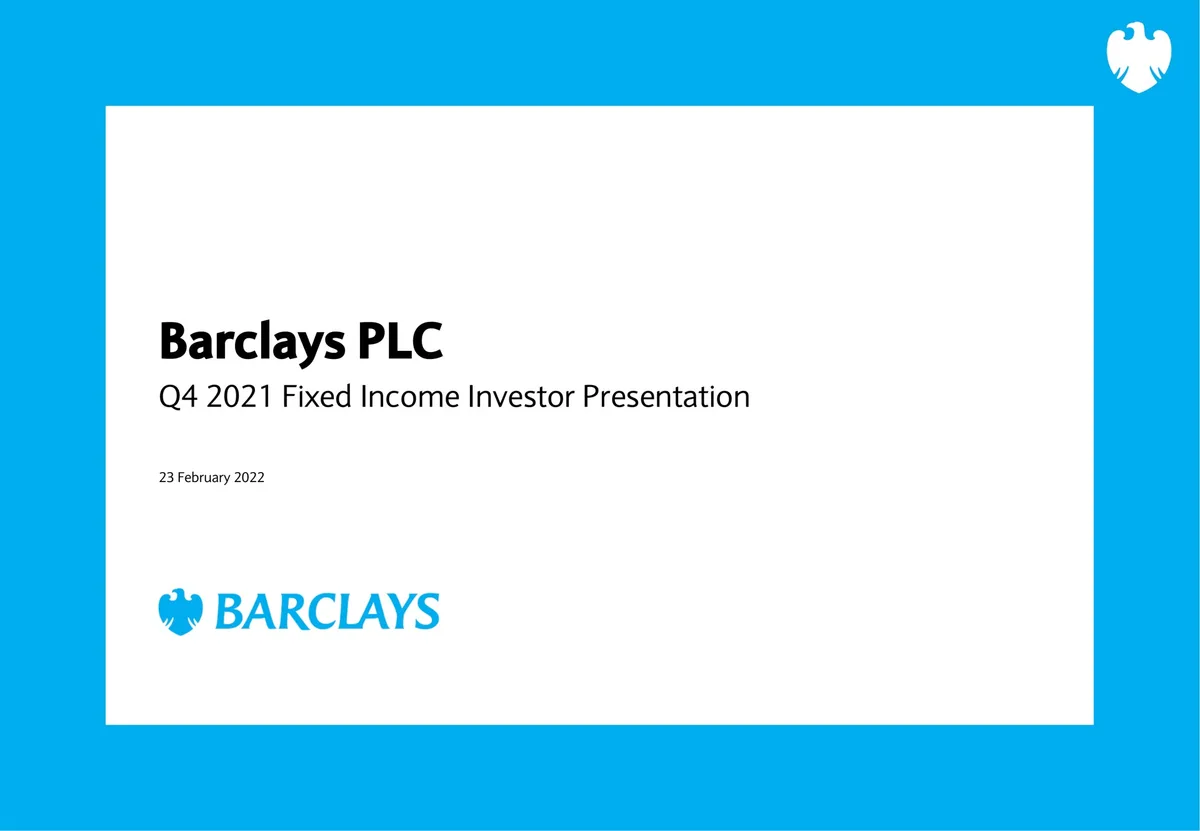 Barclays | Credit Presentation Deck | 73 slides · slide 1